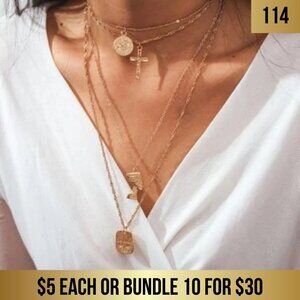 Elegant Gold Layered Necklaces with Dainty Pendants